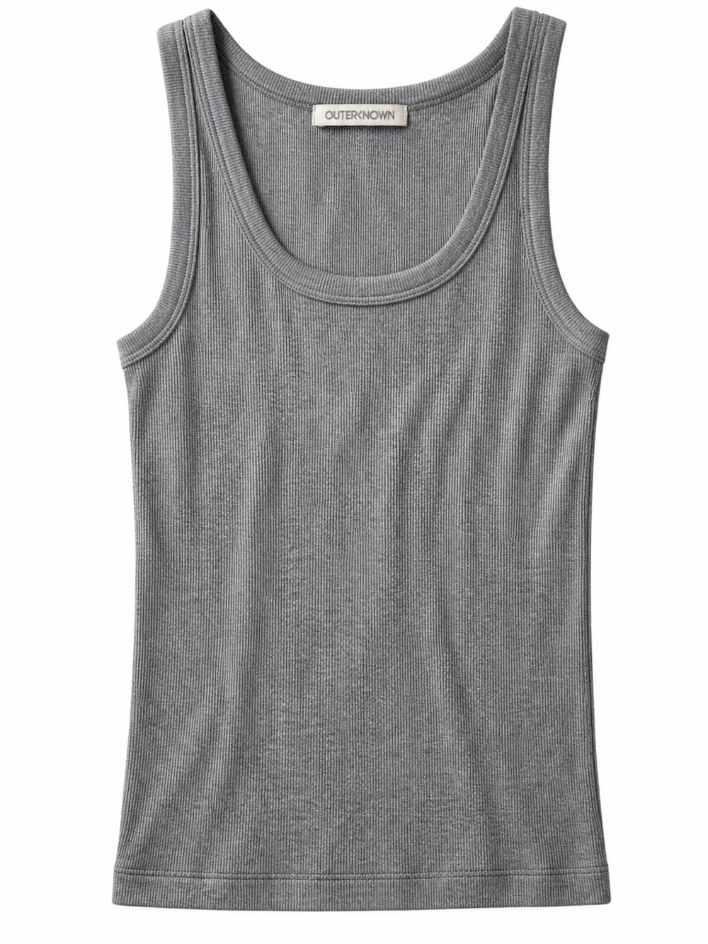 Outerknown Sojourn Ribbed Tank Gray Organic Cotton Minimalist Size M